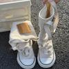 Women Fashion Boots New High Top Canvas High Quality Trouser Barrel Stacking Boot Breathable Comfort Shoes