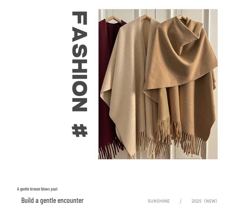 Cozy Wool Tassel Shawl for Women – Autumn/Winter Photography Cloak