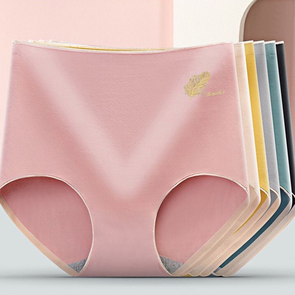 Cotton High-waist Girls Breathable Lingerie Graphene Crotch Panties Women Underwear Seamless Briefs