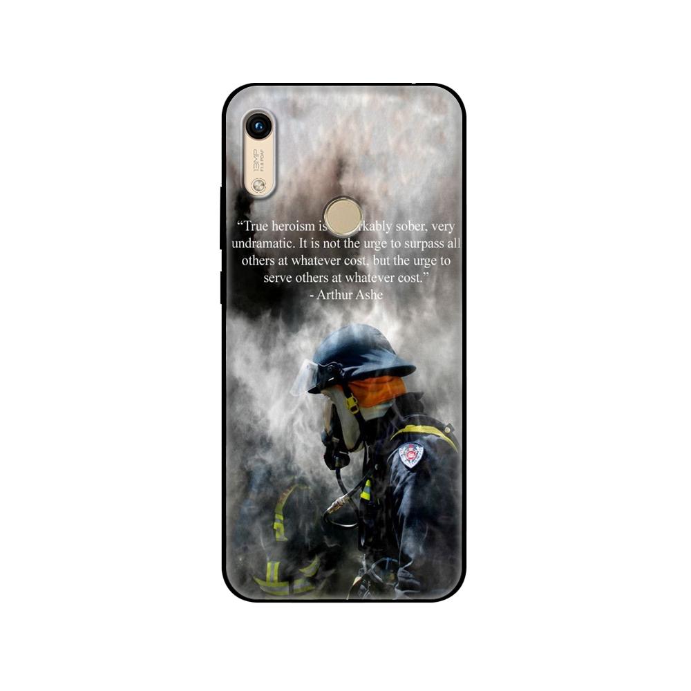 Černé TPU pouzdro pro Huawei Honor 8a Prime 8s Prime 9 Lite honor 9A 9C 9X Premium 9x Pro 9S Pouzdro Kryt Hasičští hrdinové Hasič