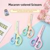 1pc Macaron Color Plastic Scissors Hitting Colors Art Craft Scissors with Spring-Loaded Design Round Smooth Blade