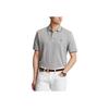 Polo Gestreifter Besatz Logo Bestickt Straight Fit Kurzarm Poloshirt Herren Oberteile Grau 710844275-043
