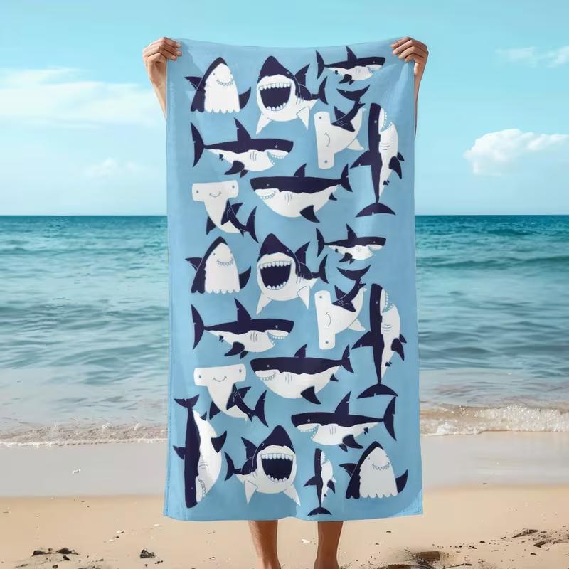 Whale Shark Black and White Whale Shark Modern Gift Beach Towel Microfiber Soft Quick Drying Bath Towel Gift Commemorative Towel