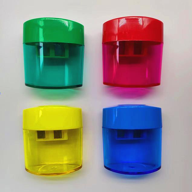 Double Hole Manual Pencil Sharpener with Print Advertising Logo - Ideal for Students and Gifts