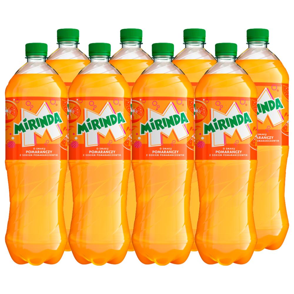 Mirinda Napój gazowany o smaku pomarańczy 1,5 l x 8 sztuk