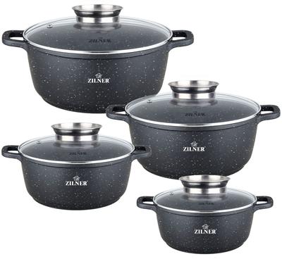 Conjunto de 4 Panelas com Revestimento de Mármore 16 20 24 28 Cm Zilner Zl-8900
