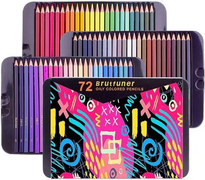 Roless Coloré 72 Livre de Coloriage Ensemble pour Enfants et Professionnel Crayons de Couleur à Mine Tendre Rangement Métal Cadeau, Couleurs, À Base d'Huile, Adultes, Crayons,