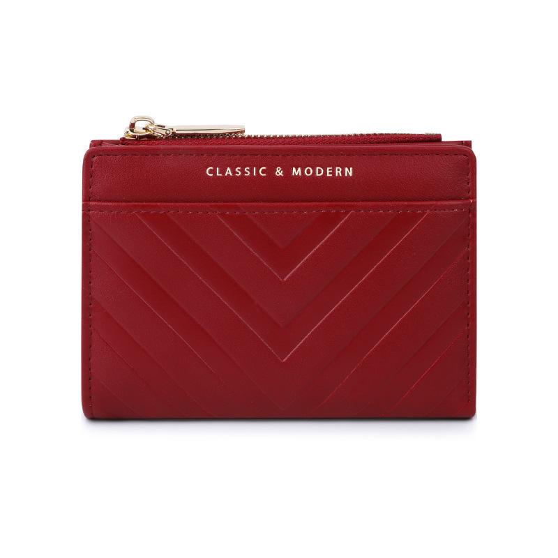 New high-end PU leather wallet with multiple card slots for women, fashionable and versatile small coin purse