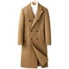 Cappotto di lana da uomo autunno e inverno Trench doppiopetto lungo al ginocchio Versione coreana Cappotto di lana slim-fit Cappotto da uomo