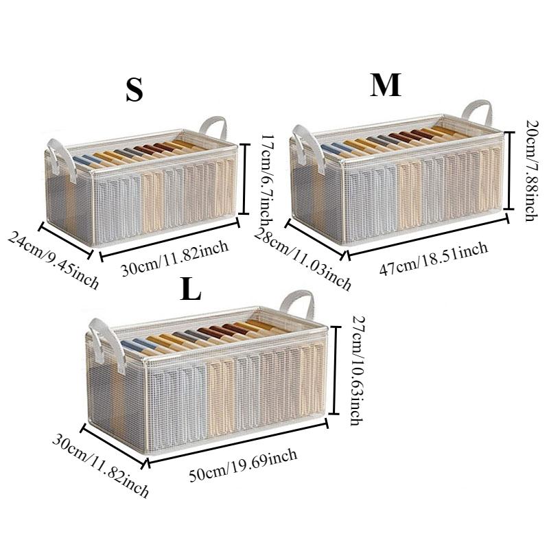 Clothes Storage Box, Home Wardrobe Storage Box, Layered Storage Box for Clothes and Pants, Transparent Folding Storage Basket