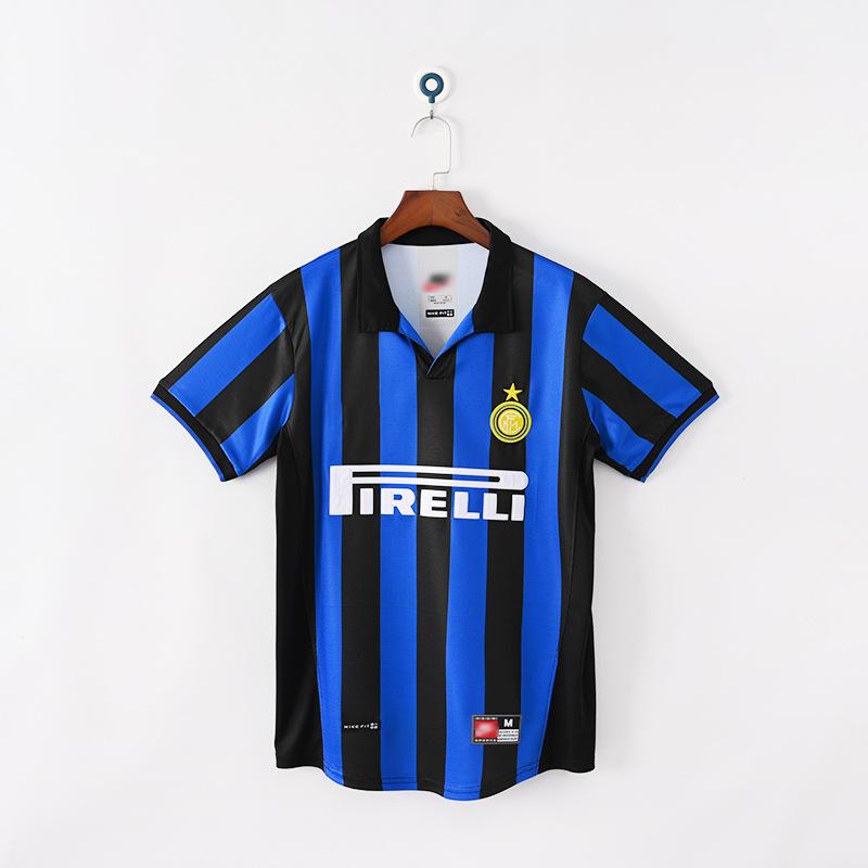 0910 Inter Retro Full Series Jersey, Champions League Home and Away Long-sleeved Football Jersey, Commemorative Print Jersey