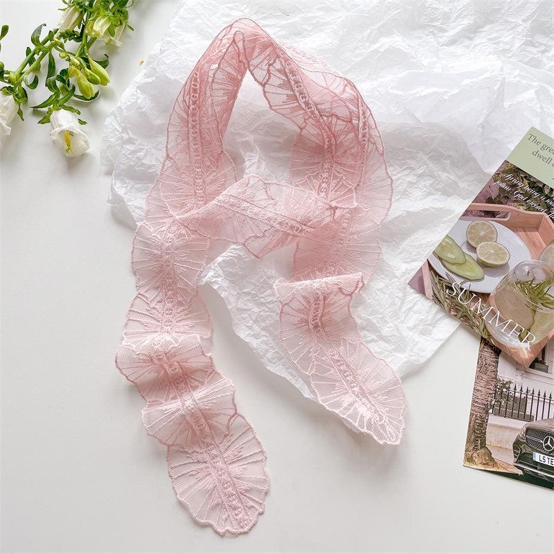 Korean Version Ins Pure Desire Lace Long Scarf Women's Spring Summer Hot Girl Layering French Accessories Hair Tie Headband