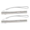 2Pcs Mini Flashlight Pocket Clip Stainless Steel ABS Rechargeable 600mAh Battery Pen Flashlight for 