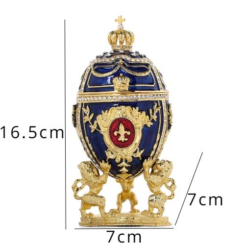 alloy Enamel Craft Crown Egg Decoration Easter decoration Egg jewelry box living room home decoration Jewelry earring storage