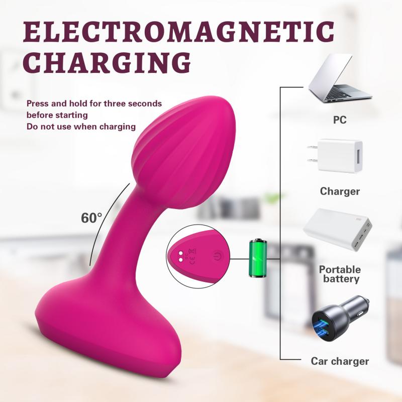 Vibrerende Butt Plug Prostata Massasjer Vibrator med fjernkontroll 10 vibrasjonsmoduser Silikon Oppladbar analplugg Sexleketøy for menn og kvinner