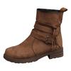 Stivali Decorati da Donna con Laccio Laterale in Finta Pelle Stivali Casual Singoli Scarpe da Donna Stivaletti da Donna Botas Invierno Mujer Bottes Femmes