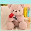 Plush Teddy Bear Toy With Rose Design For Birthday Gift For Teens And Adults
