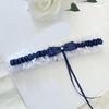 Elegant Rose Flower Garter with Bowknot Adjustable Lace Leg Band for Women Holiday Wedding Dress Outfits