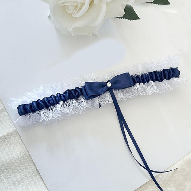 Elegant Rose Flower Garter with Bowknot Adjustable Lace Leg Band for Women Holiday Wedding Dress Outfits