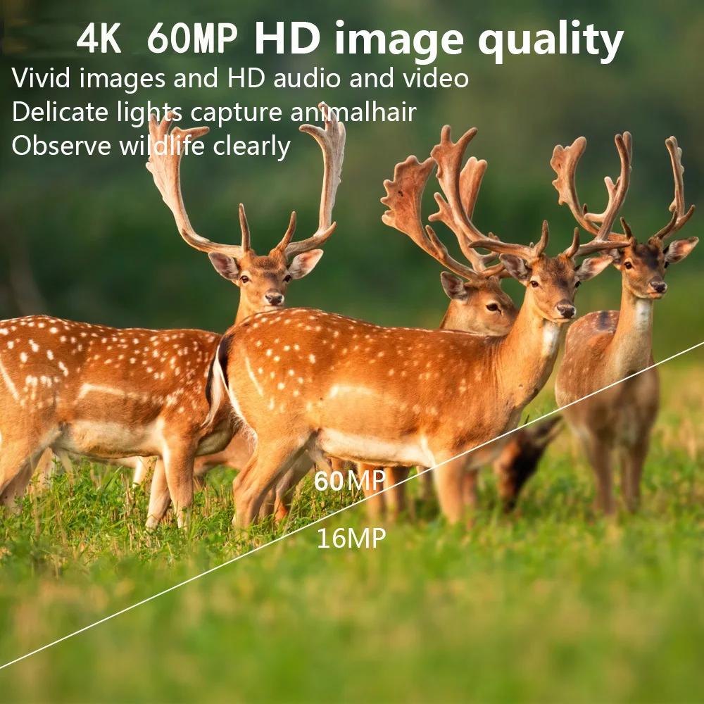 60MP WIFI Outdoor Jagd Wildkamera PR1600 4K Wildtierkamera Bewegungserkennung Nachtsicht Wasserdichte Fotofalle