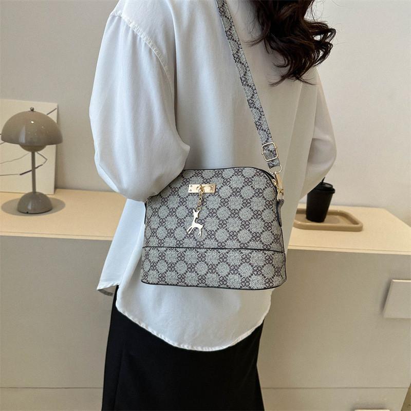 Stilvolle Pendler-Umhängetasche aus PU-Leder für Damen mit schickem Design in Khaki