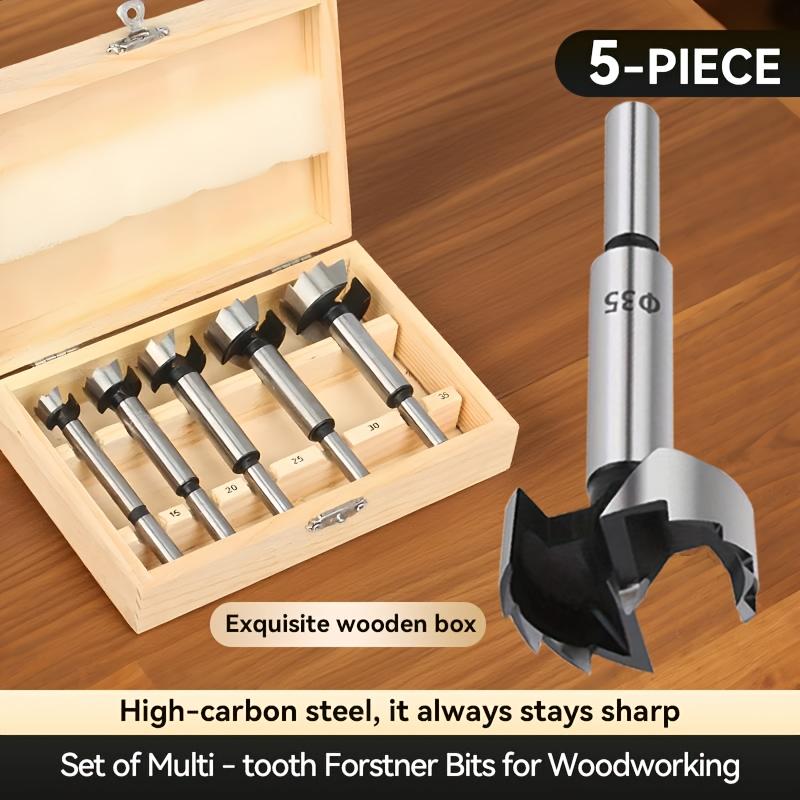 Wood Hole Saw Drill Bit Multi Tooth Flat Wing Drill Bit Round Shank Hinge Hole Cutter Woodworking Tool