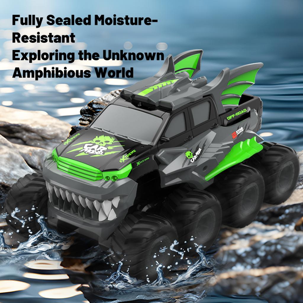 Remote Control Car, 2.4G 8WD Amphibious Waterproof Off Road Vehicle for Kids, 360 degrees  Rotating Pool Lake Outdoor