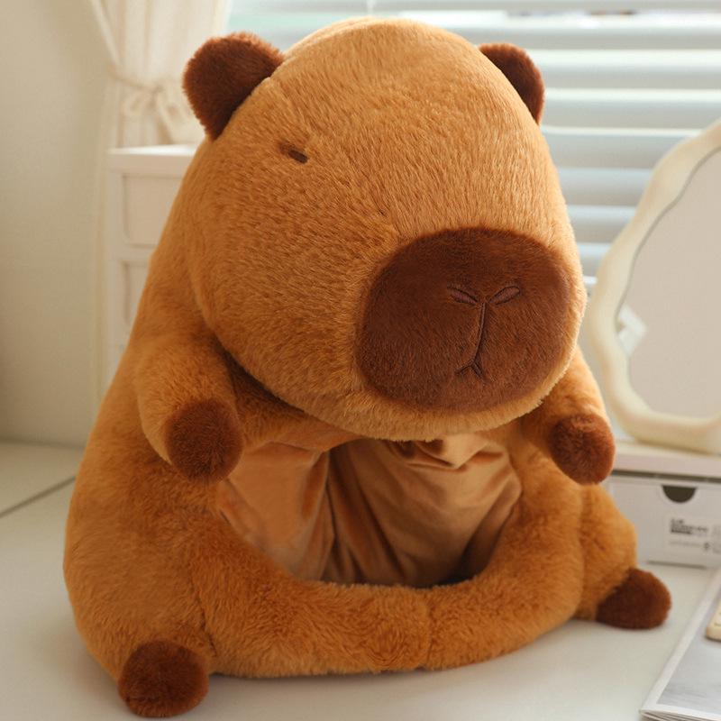 

Мультяшная шапка капибары: Теплая защита ушей для детей 35x38 cm коричневый