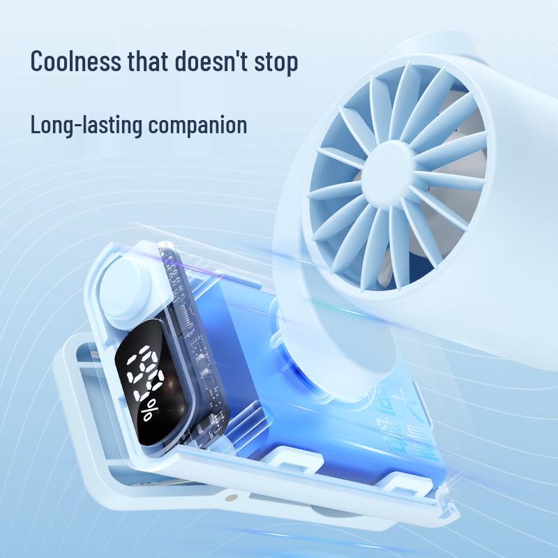 High-Speed Portable Mini Fan: 180° Adjustable Handheld Turbine with Umbrella Clip