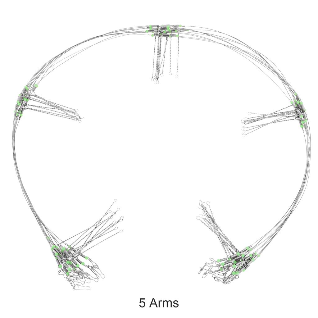 10Pcs Anti-Tangle Soft Steel Wire Rigs, 70LB Line with Luminous Beads, Complete Bottom Pulley Rope Set for Saltwater Sea Fishing