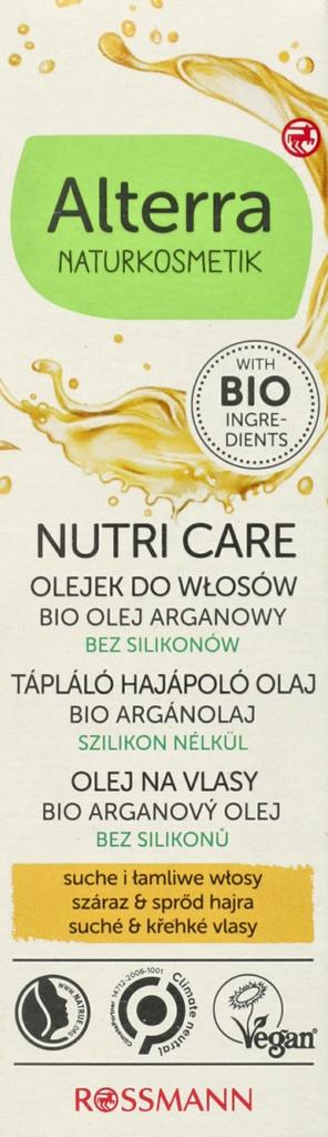 Alterra Nutri Care Hair Oil, Argan Oil, Dry And Brittle Hair