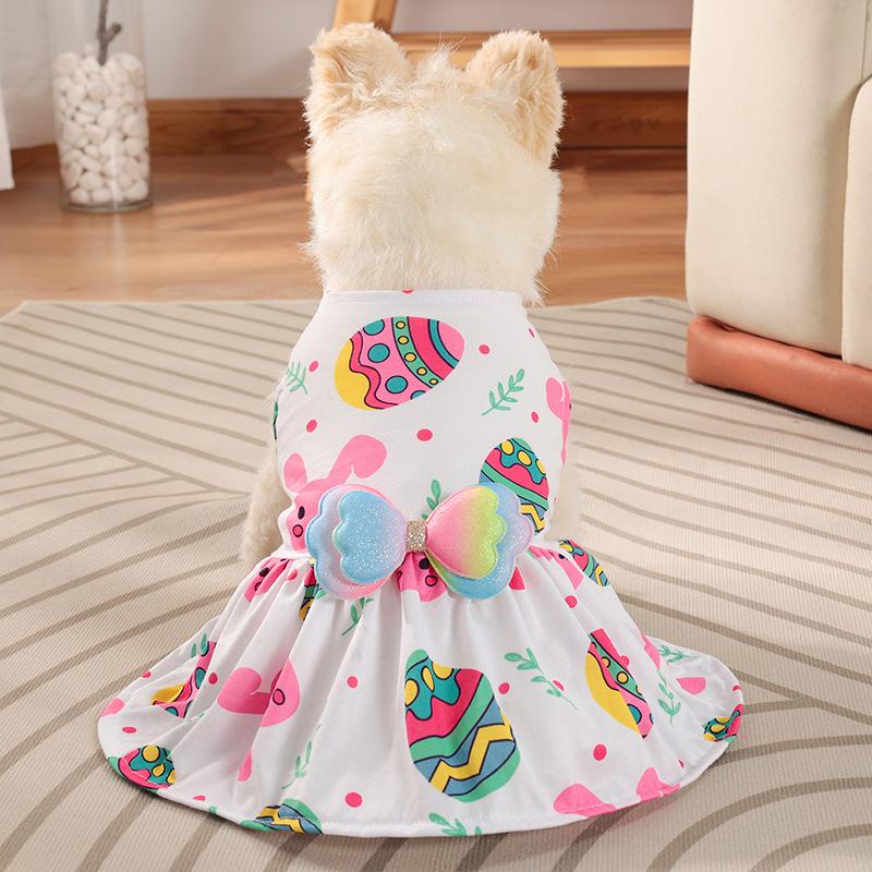 Easter Spring Summer Breathable Comfortable Dog Skirt Teddy Bigbear Pomeranian Dog Clothing