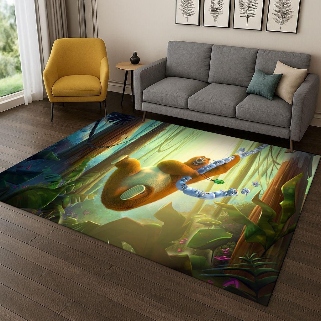 3D Grizzy and The Lemmings Cartoon Carpet Rug for Bedroom Living Room Sofa Home Decor,kids Game Area Rug Non-slip Floor Mat Gift