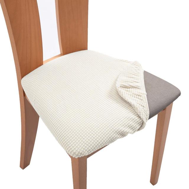 Waterproof Chair Cover Polar Fleece Stretch Cushion Dining Chair Cover Case Easy Install Furniture Protector 1 Pcs Home Decor