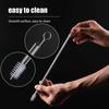 Pure Titanium Reusable Straws Set Sandblasted Straight & Bend with Cleaning Brush for Medicine Milk Tea Beverages