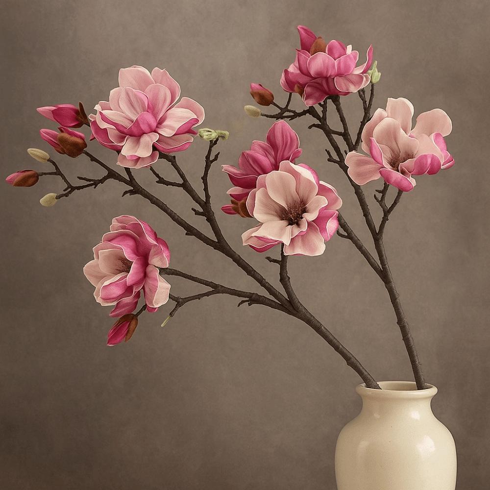Real Touch Artificial Magnolia Branch Realistic Fake Flower Home Living Room Decor