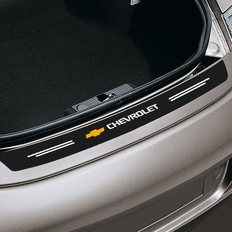 AABHL1 Carbon Fiber Car Tail Trunk Rear Bumper Protector Stickers Scuff Guard Film for Chevrolet Cruze Captiva Lacetti Aveo Malibu Trax