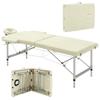 Folding Massage Table, 225 Kg, Height Adjustable, 210x90 Cm, Cream