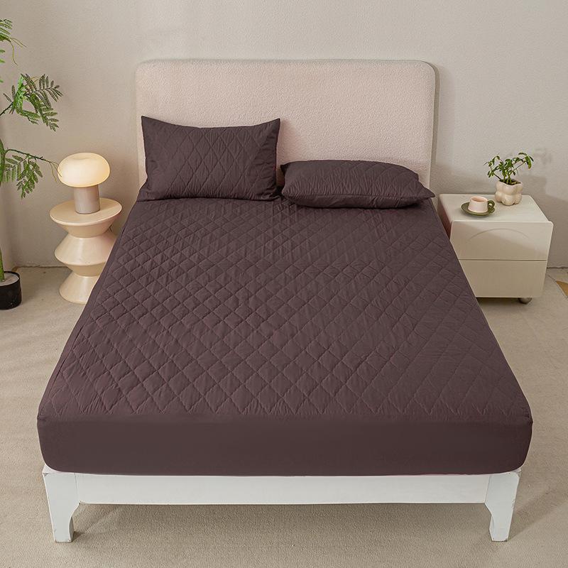 

Трансграничный новый однотонный водонепроницаемый матрас с наполнителем, утолщенный матрас, грязный коврик, полностью закрывающий защитный чехол для матраса 90 * 200cm single bed hat темно-коричневого