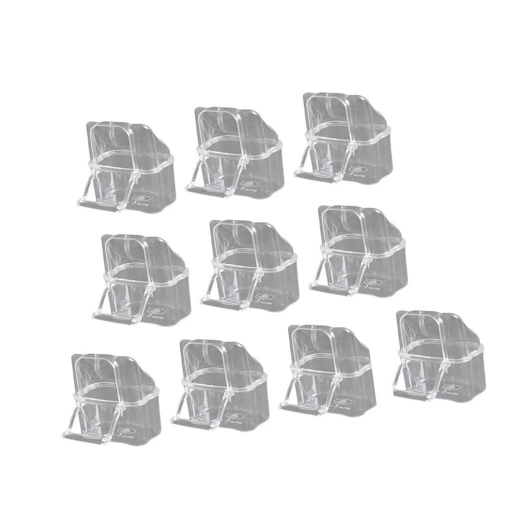 10Pcs/Set Transparent Bird Feeding Box Food Dispenser Parrots Feeder with Stable Construction Antisplash Design