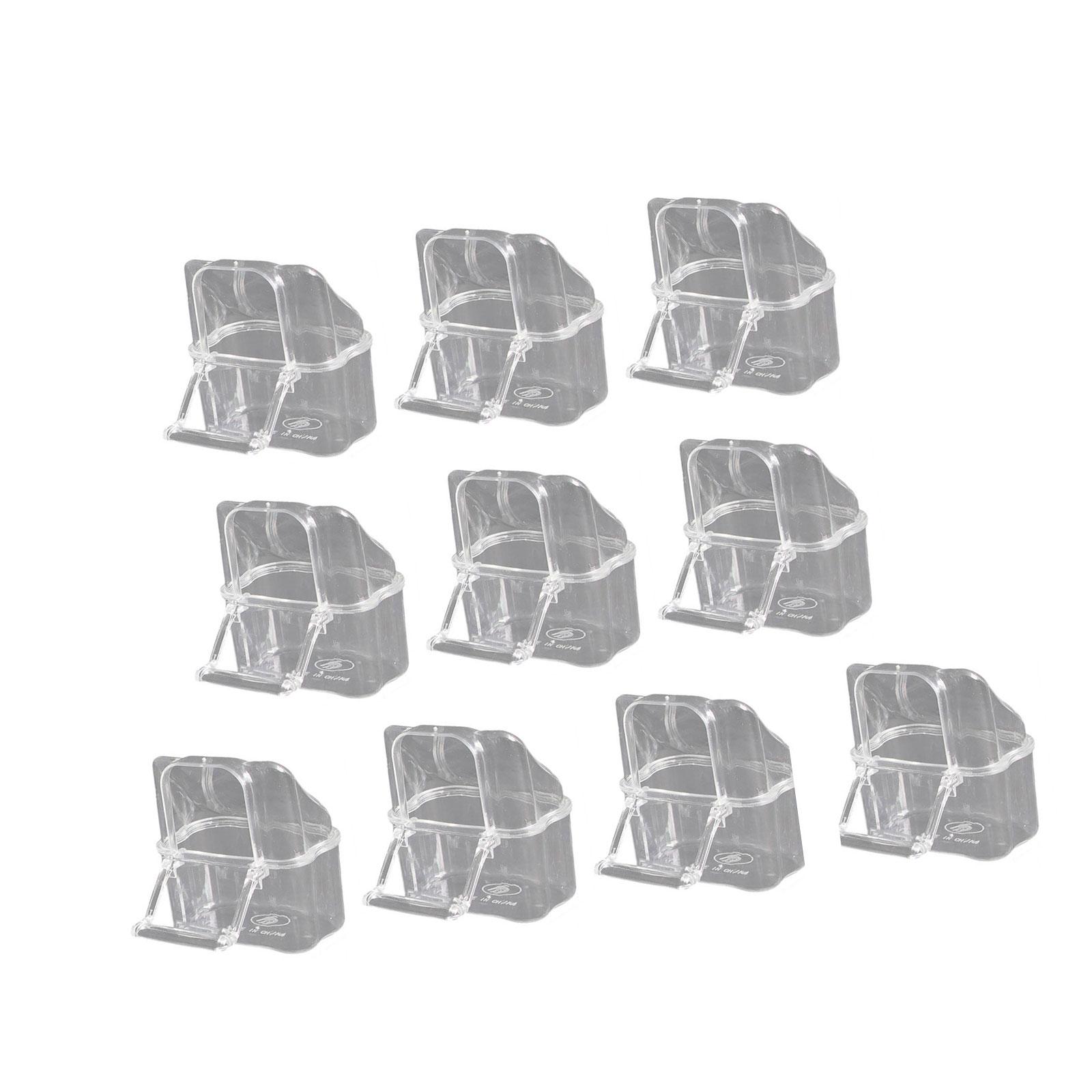 

10 шт. Прозрачная кормушка для птиц, кормушка для клетки с легкой установкой и защитой от просыпания для удобного контроля