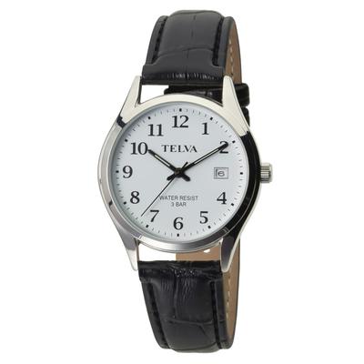 [Klefa] Analog Watch, Thin, Waterproof, Date, Leather Strap, 189868, Men's, Black