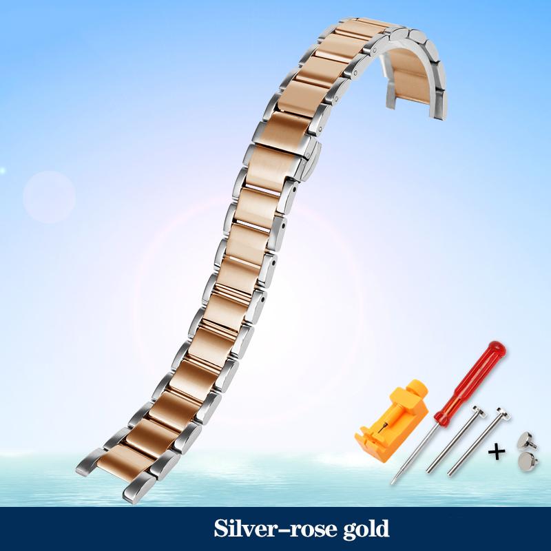 ONEStainless Steel Watchband For MK Three-Eye Watch MK6985/6986 MK2425/2433 Notch Strap Metal Watch Chain 16x8mm 18x10mm 20x12mmMN