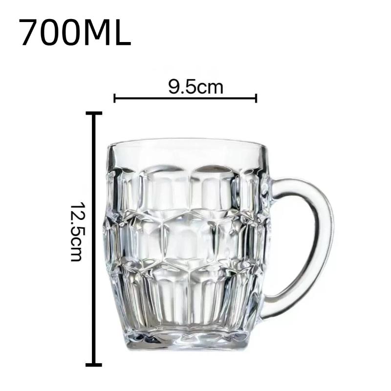 Transparent Shatterproof Beer Mug Food Grade Acrylic Plastic Cup for Milk Cold Drinks Party Home Bar Gift
