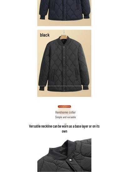 Grandpa's Warm Cotton-Padded Winter Coat - Fleece-Lined Jacket for Middle-Aged & Elderly Men