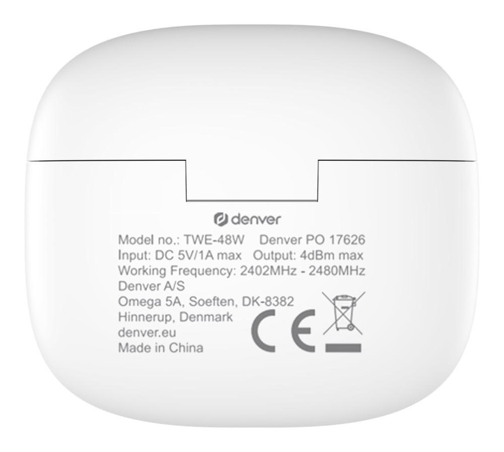 DENVER TWE-48W - bezprzewodowe słuchawki Bluetooth, Denver