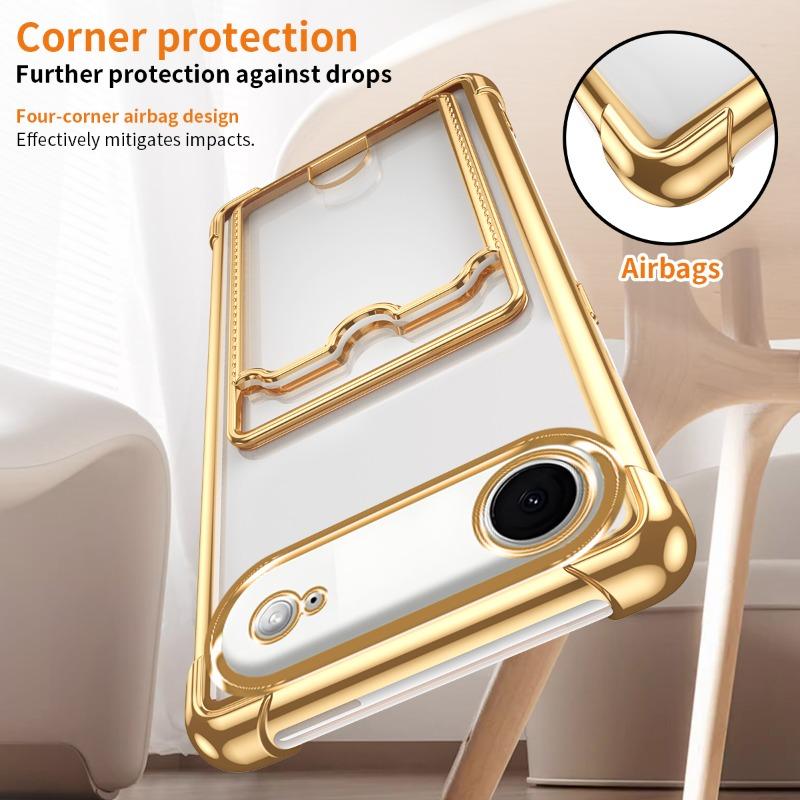 Plating Clear Shockproof Case for iPhone 17 Air 17 Pro Max 16 Plus 15 14 13 12 Mini 11Pro Wallet Card Slot Holder Soft Silicone Cover