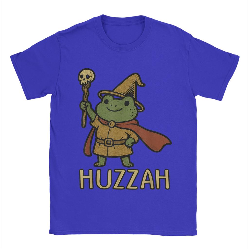 Huzzah Frog Wizard Men's T Shirt  Leisure Tee Shirt Short Sleeve Crew Neck T-Shirts Cotton 6XL Clothing