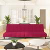 2 Seater Sleeper Sofa in Burgundy Velvet