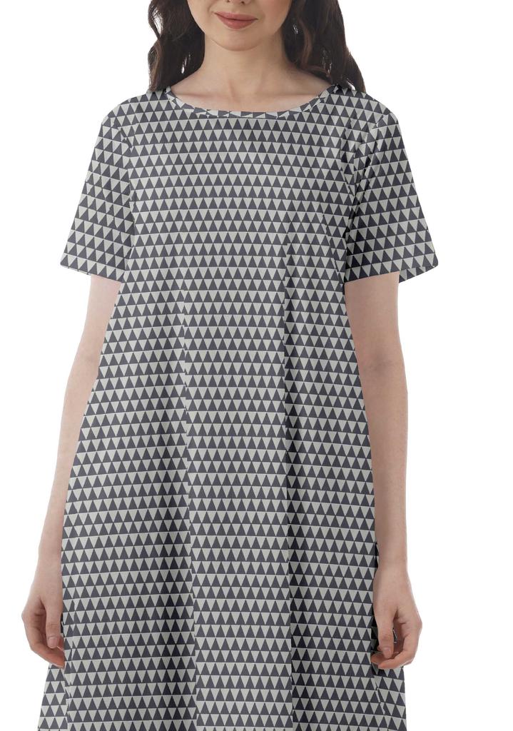 Moomaya Printed Sun Dresses Women Short Sleeve Cotton Flex Party Dress